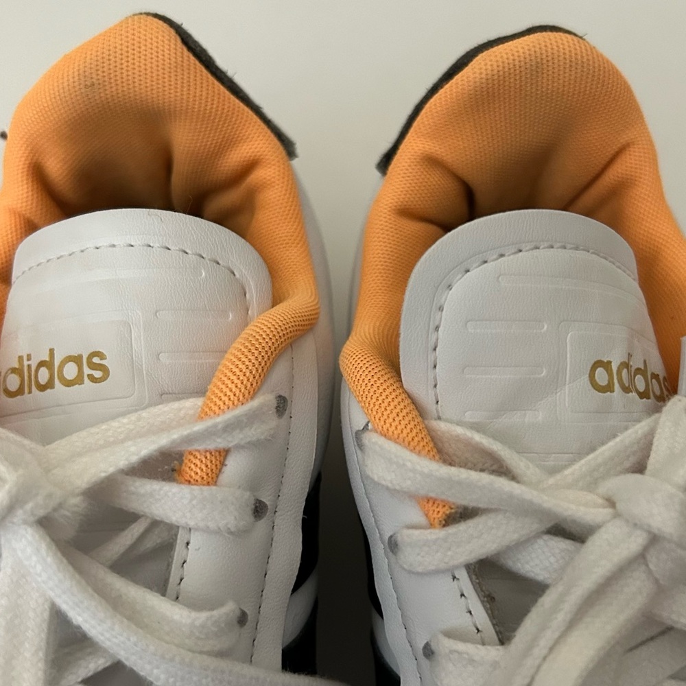 Adidas White Flash Orange Grand Court Alpha Tennis Low Leather Sneaker size 7.5 - Picture 5 of 9